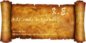 Kármán Enikő névjegykártya
