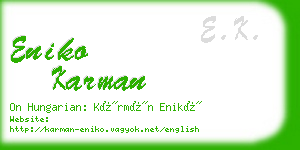 eniko karman business card